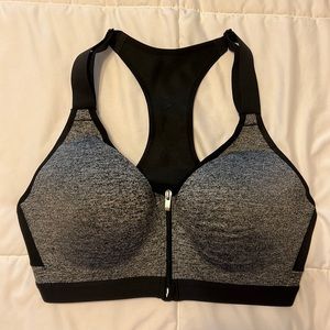 VSX SPORT front zip bra. Black and gray. Size 34D
